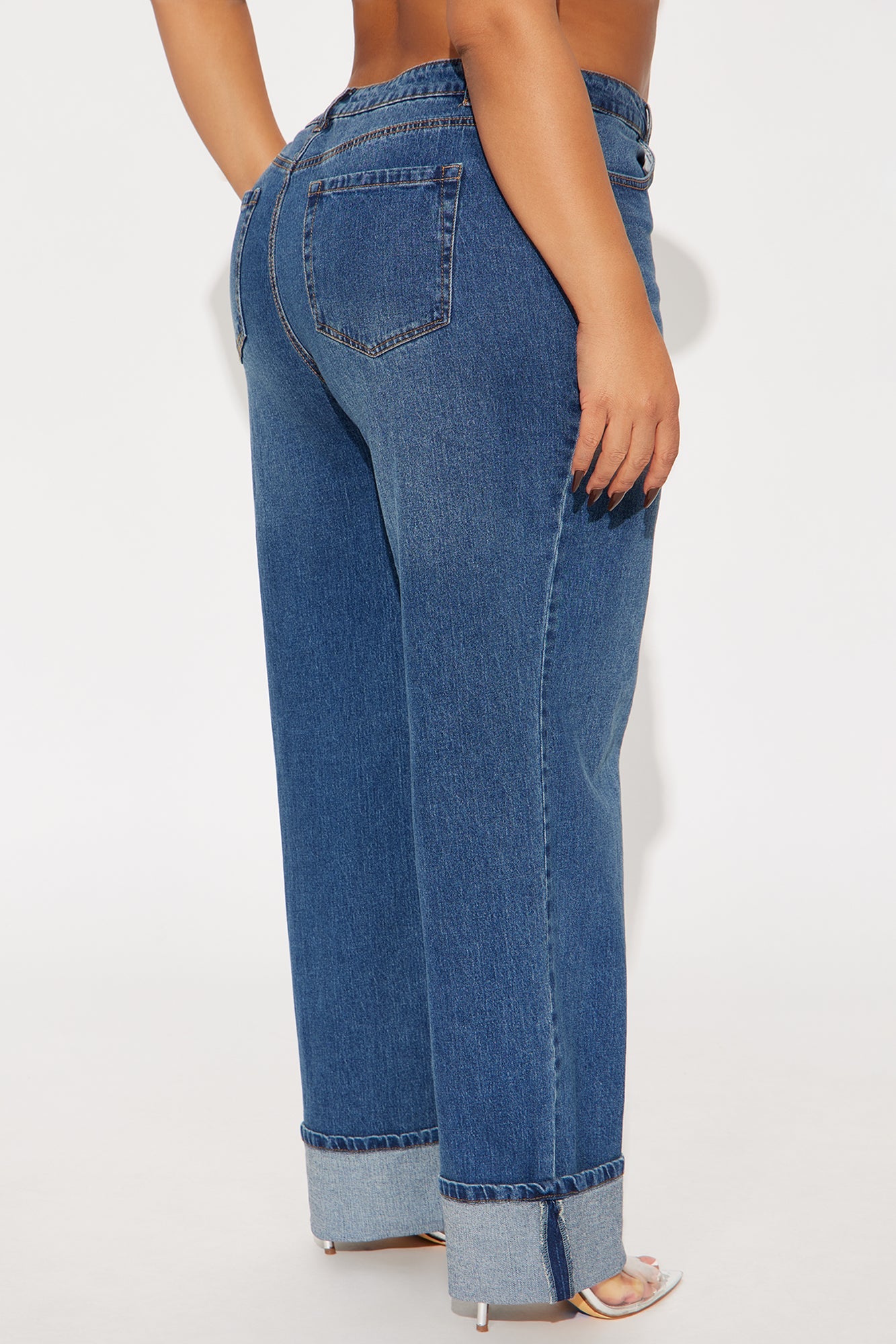 Webster Cuffed High Rise Straight Jean - Dark Wash