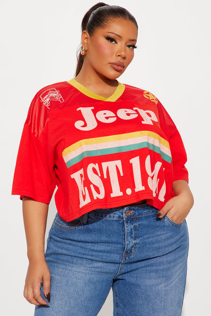 Jeep Est. 1941 Cropped Jersey Tee - Red