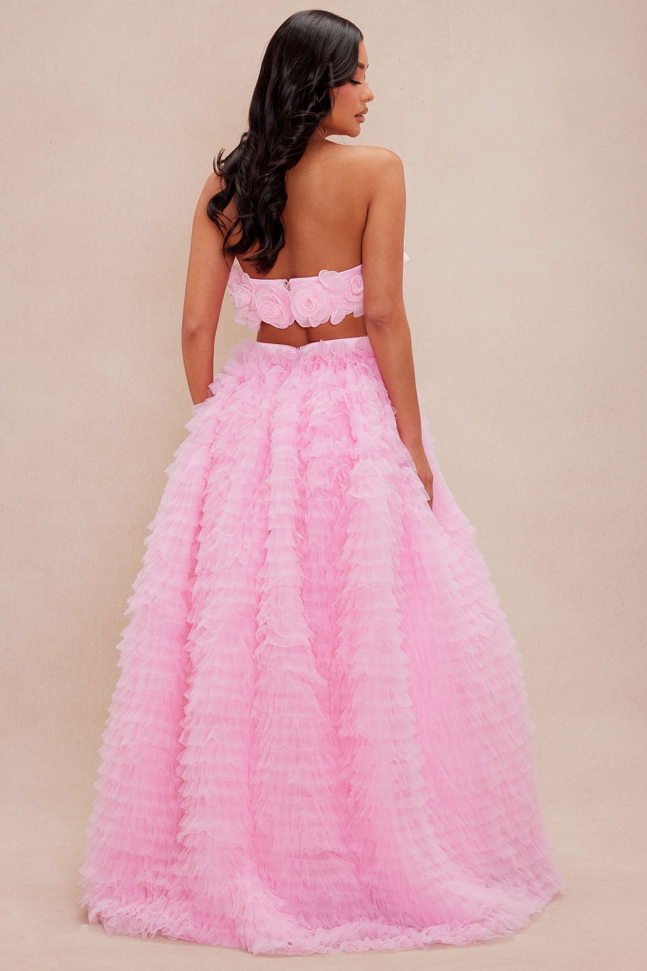 Addie Tulle Gown Set - Pink