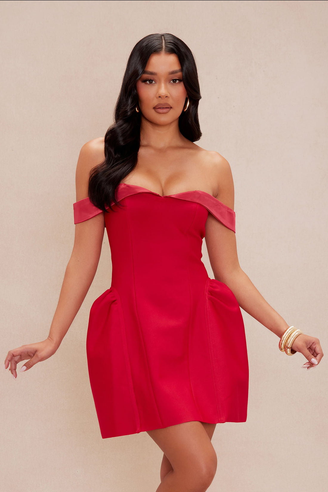 Maribella Bandage Mini Dress - Red