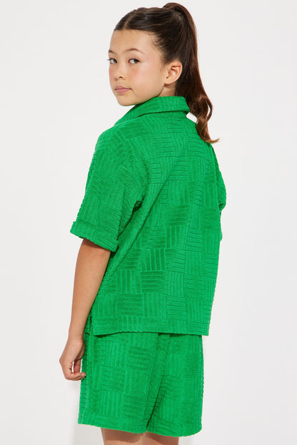 Mini Ayana Terry Cloth Short Set - Kelly Green