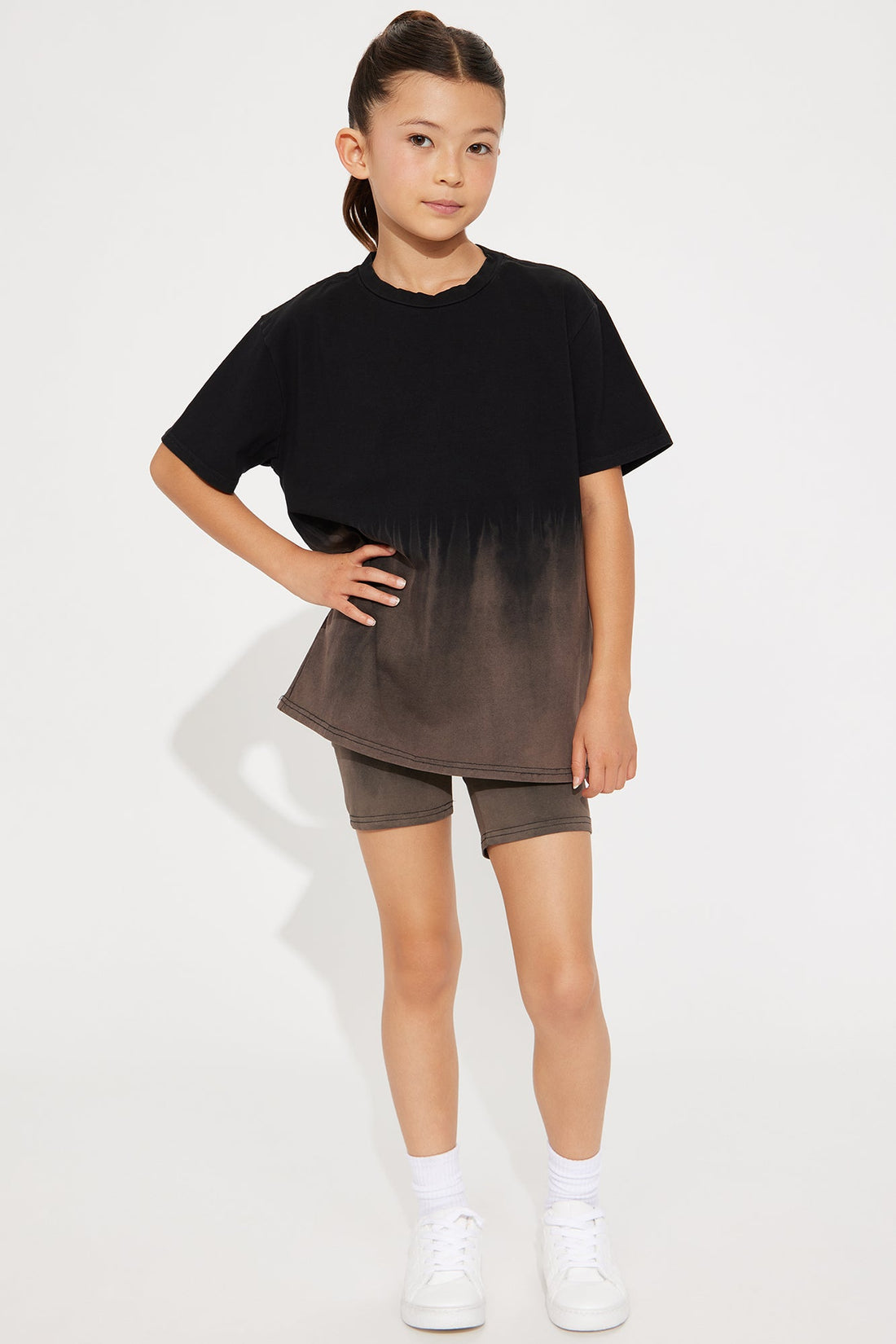 Mini Tell Me About It Biker Short Set - Black/combo