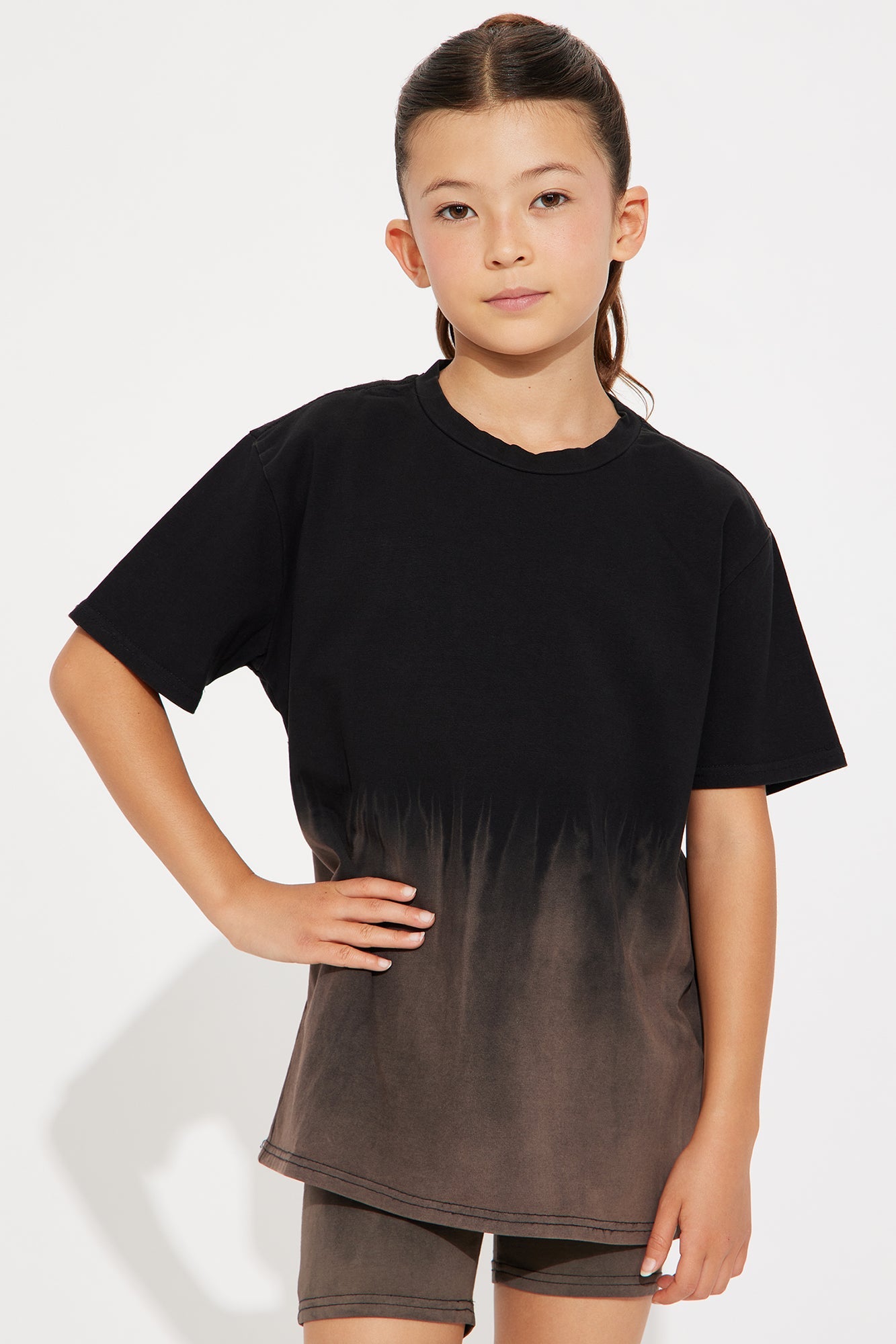 Mini Tell Me About It Biker Short Set - Black/combo