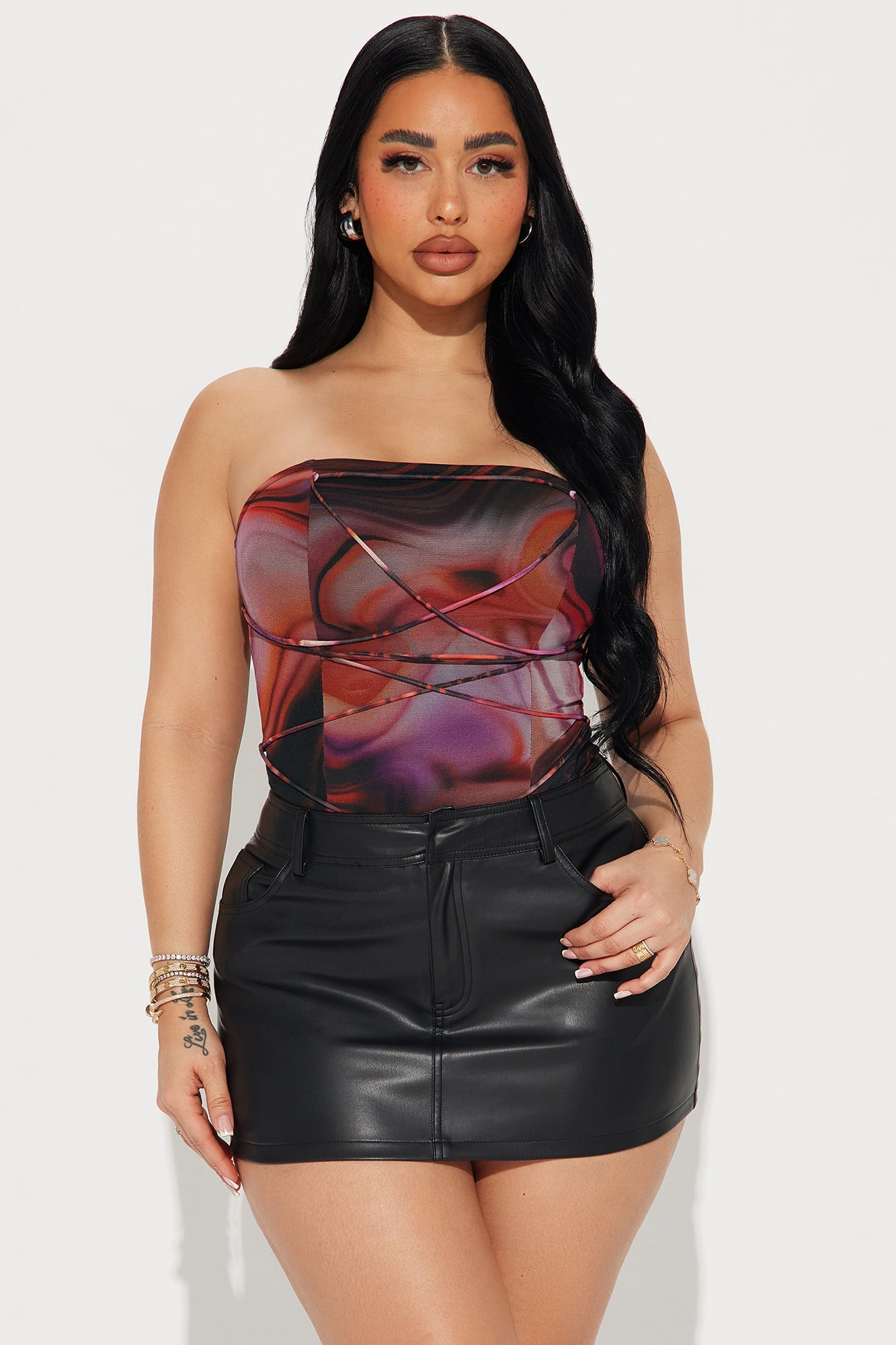 Caught In The Moment Mesh Bodysuit - Multi Color