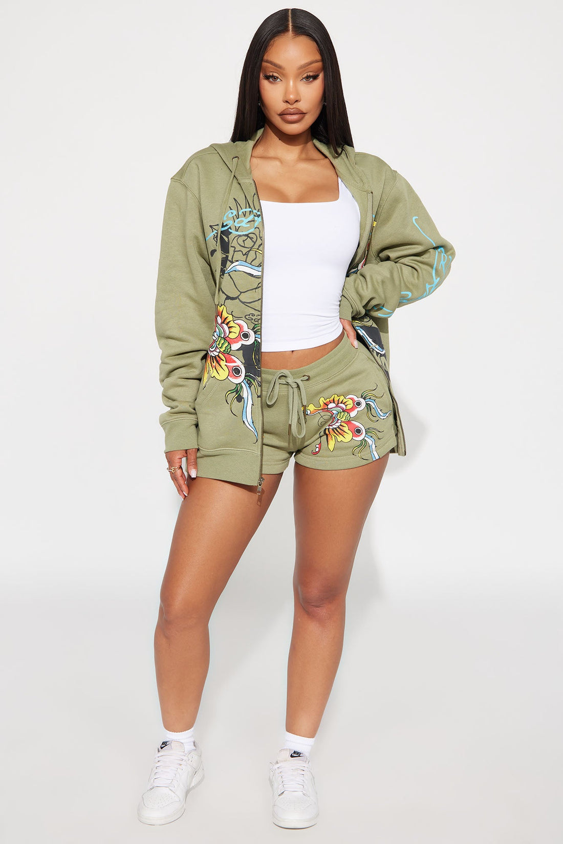 Ed Hardy Butterfly Short - Sage
