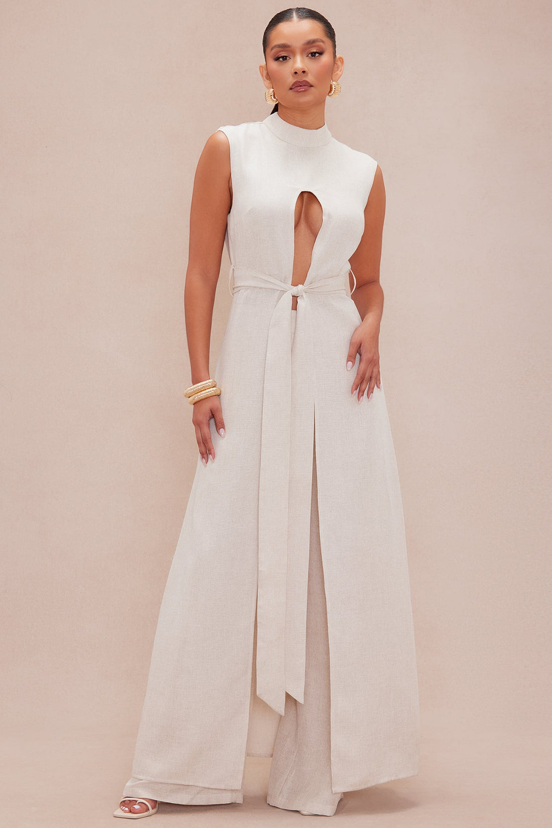 Nadine Linen Pant Set - Sand