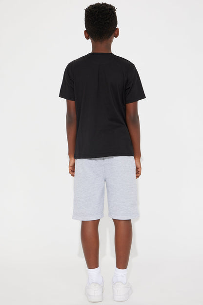 Mini The Freshest One Fleece Short Set - Black/Grey