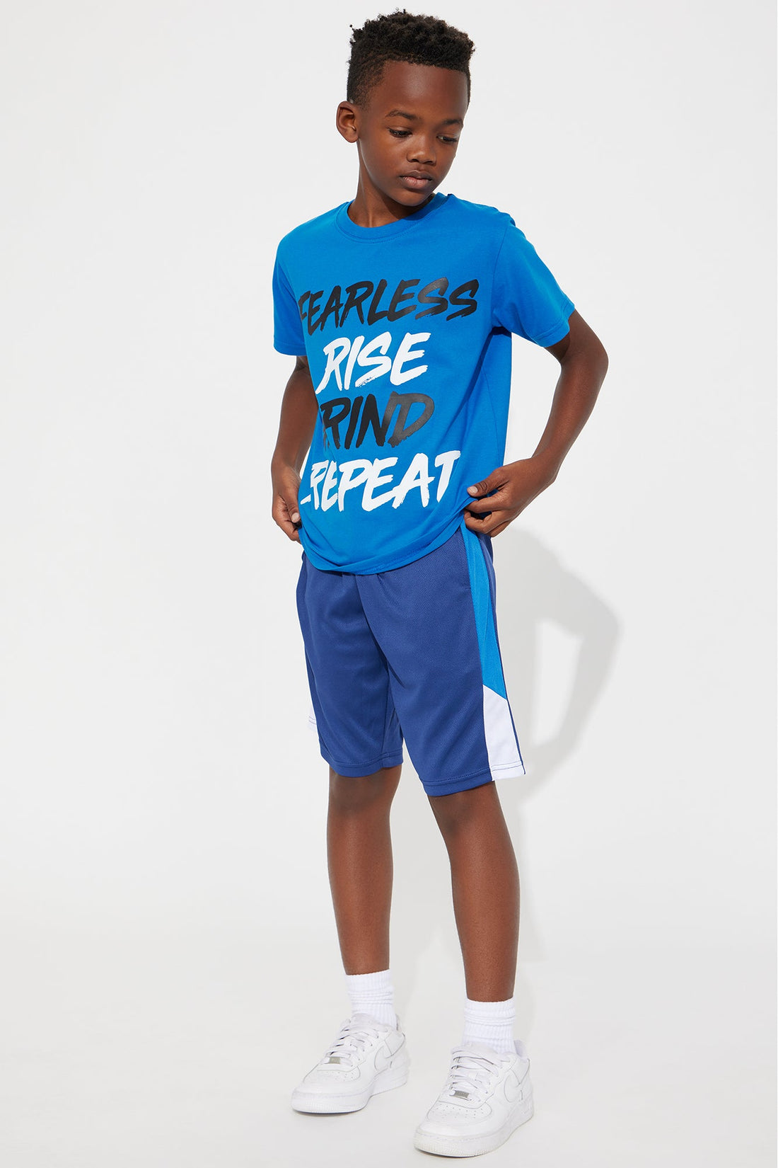 Mini Rise And Grind Short Set - Royal/combo