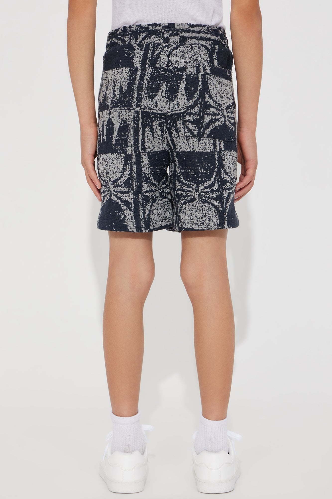 Mini Tribal Pattern Relaxed Shorts - Navy/combo