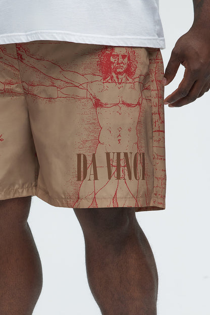 Da Vinci Museum Art Swim Mid Trunk - Multi Color