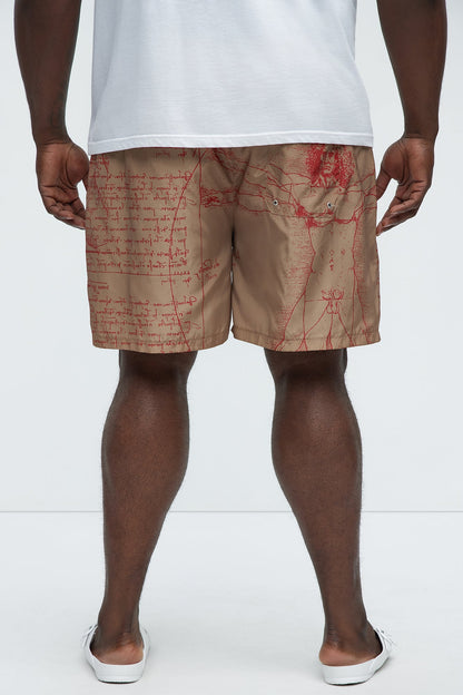 Da Vinci Museum Art Swim Mid Trunk - Multi Color