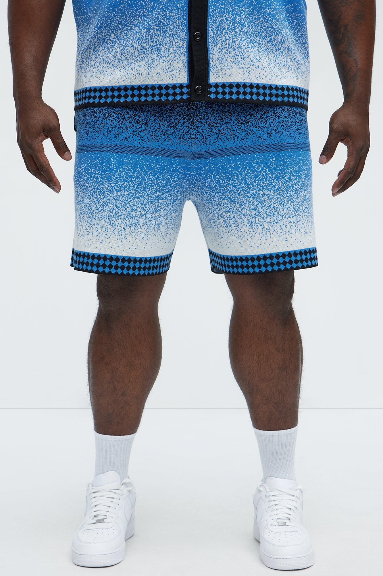 Day To Night Gradient Relaxed Knitted Shorts - Multi Color