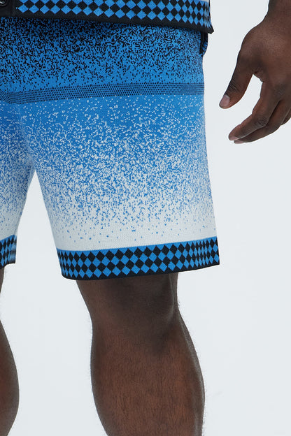 Day To Night Gradient Relaxed Knitted Shorts - Multi Color