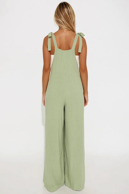 Brenda Wide Leg Jumpsuit - Sage