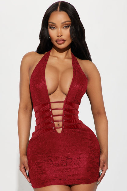 Kendra Lace Mini Dress - Red