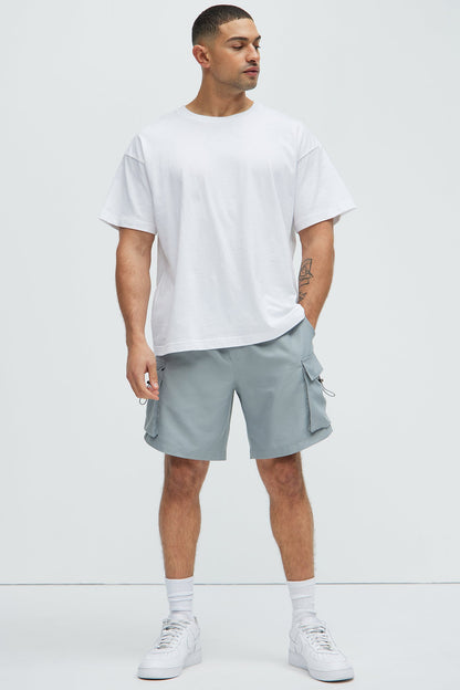 Keep It Coming Cargo Nylon Shorts - Grey