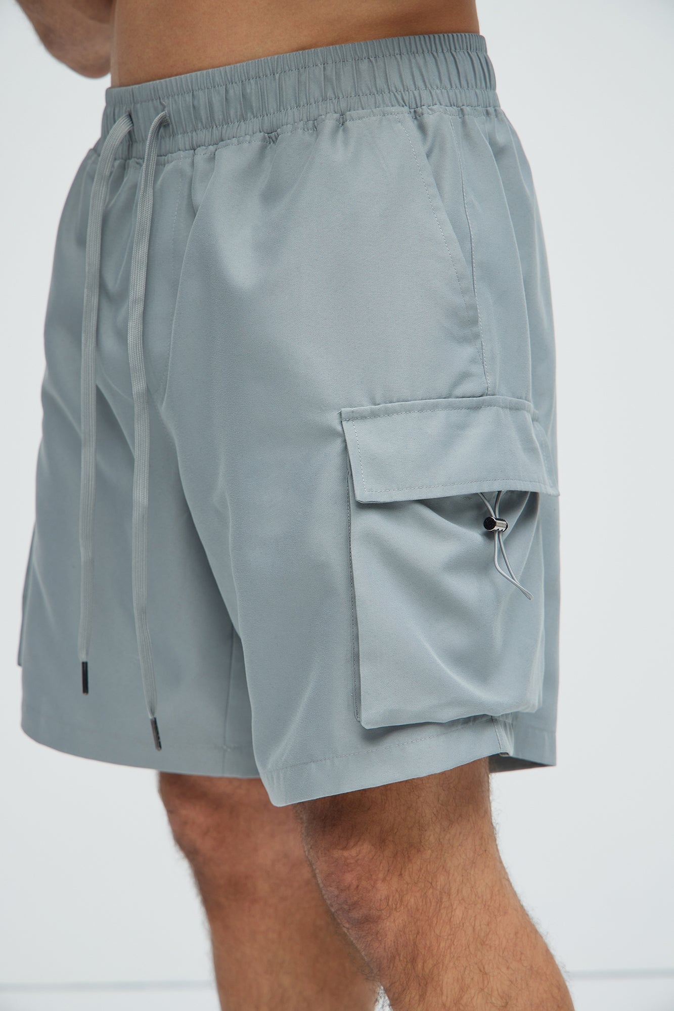 Keep It Coming Cargo Nylon Shorts - Grey