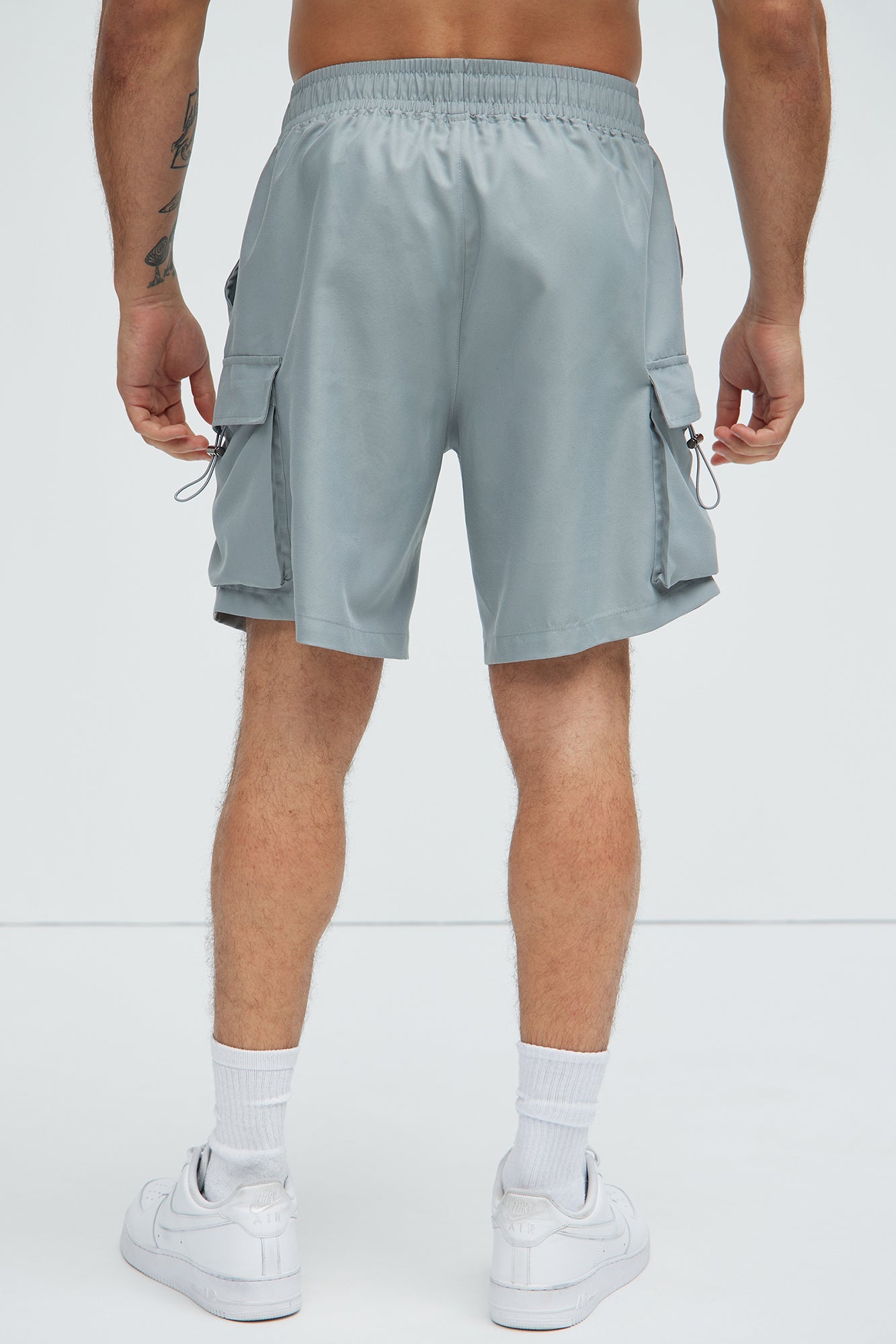 Keep It Coming Cargo Nylon Shorts - Grey