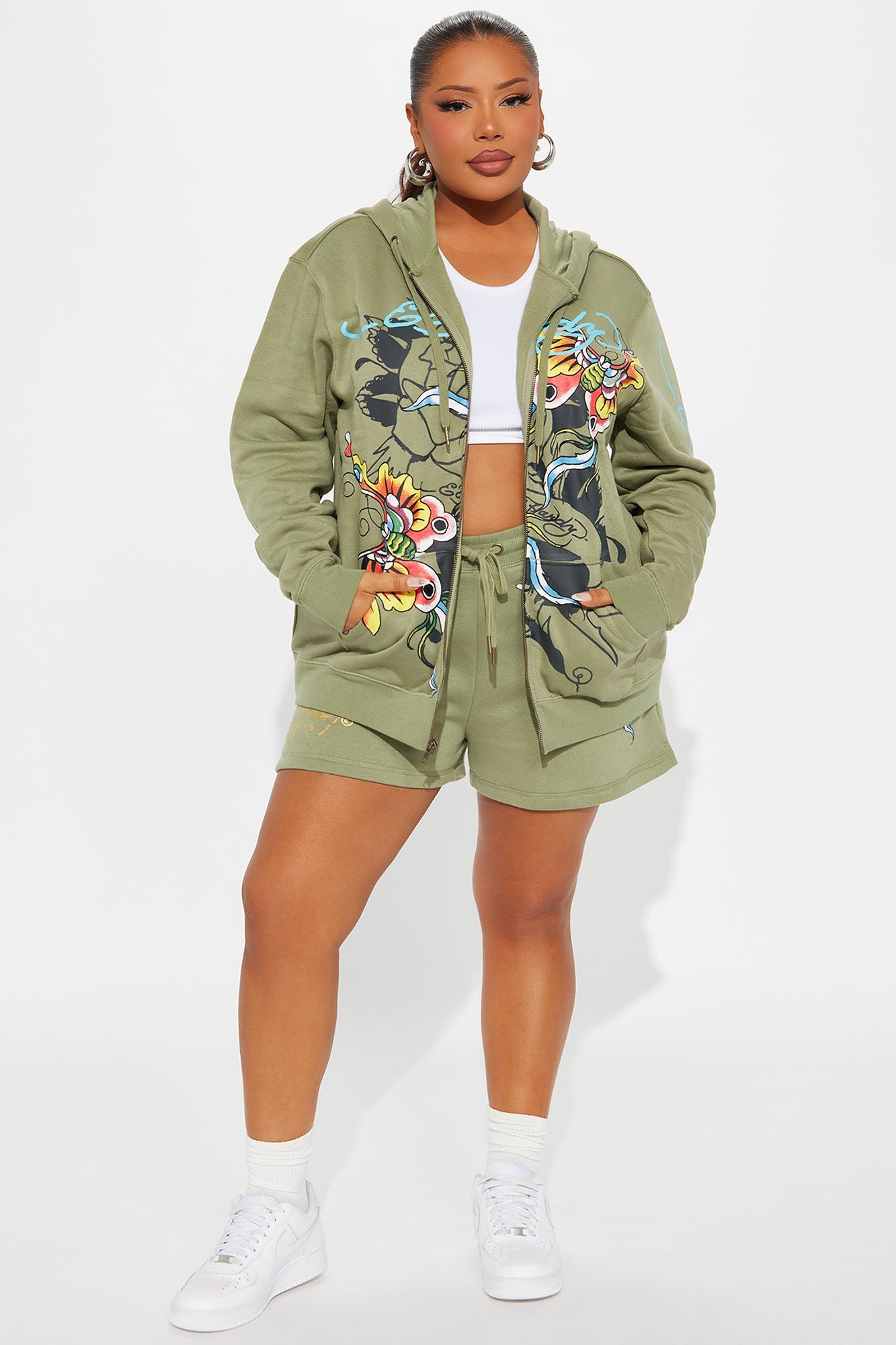 Ed Hardy Butterfly Short - Sage