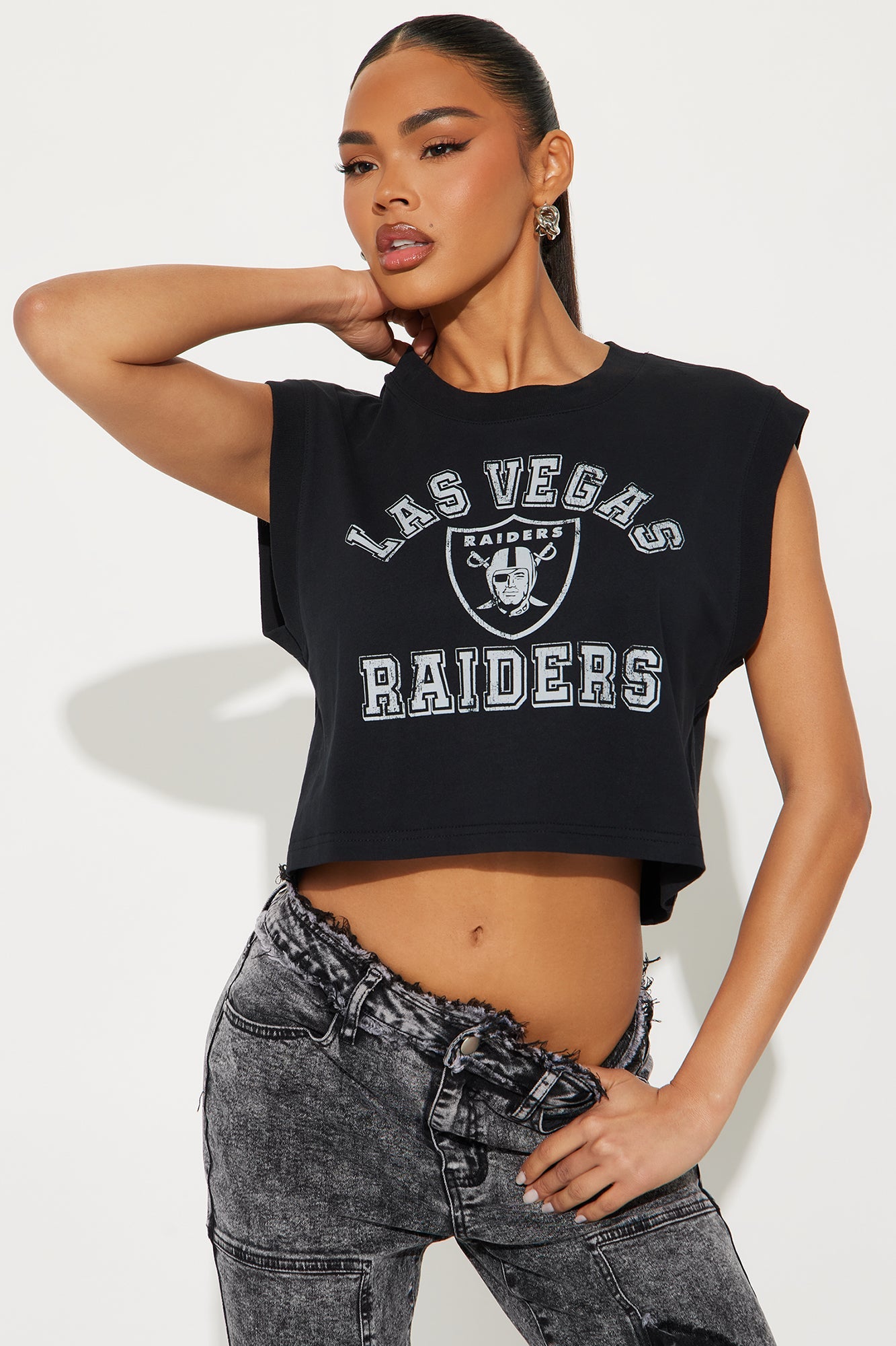 LV Raiders Washed Tank Top - Black