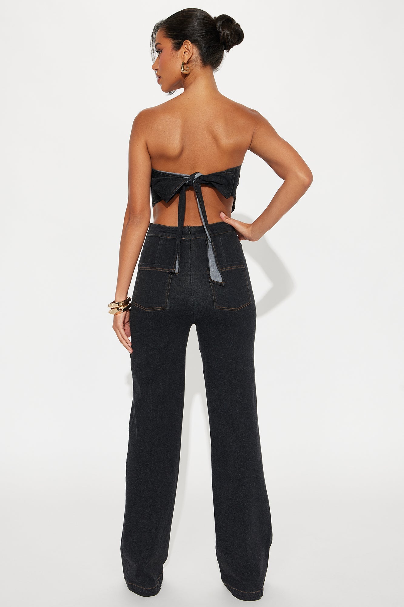Candace Denim Jumpsuit - Black
