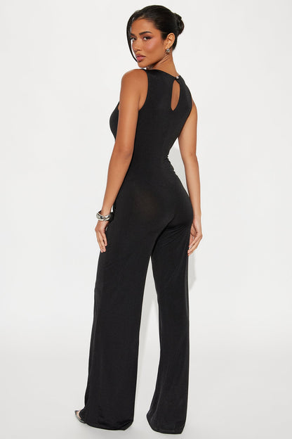 Moments Like This Cut Out Jumpsuit - Black