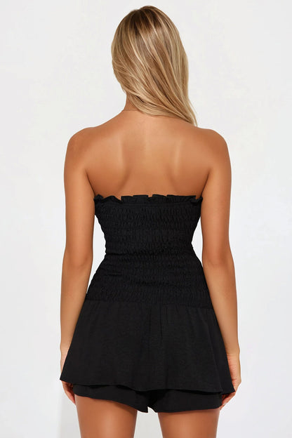 Sarabeth Smocked Romper - Black