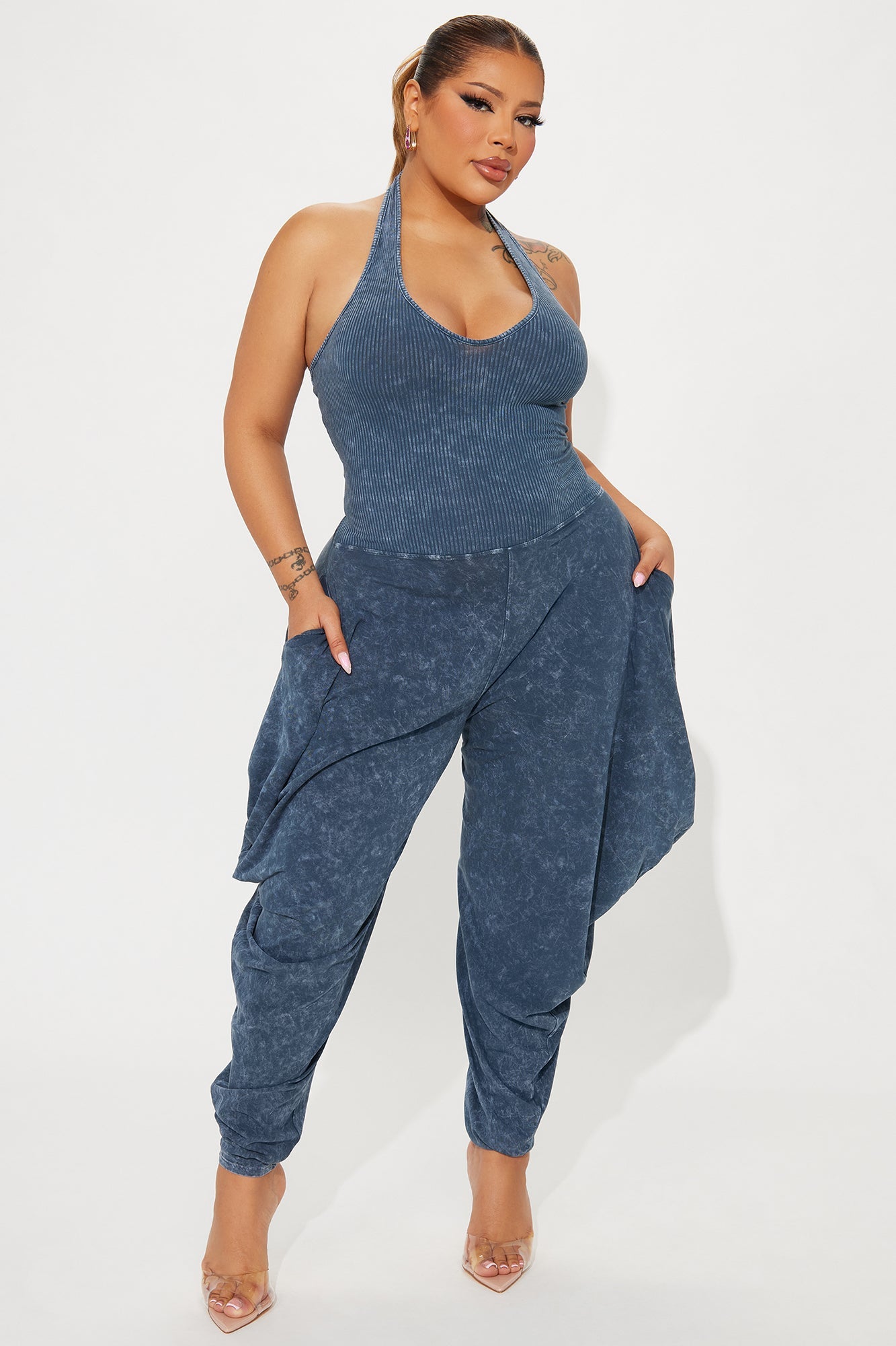 Call For You Jumpsuit - Navy
