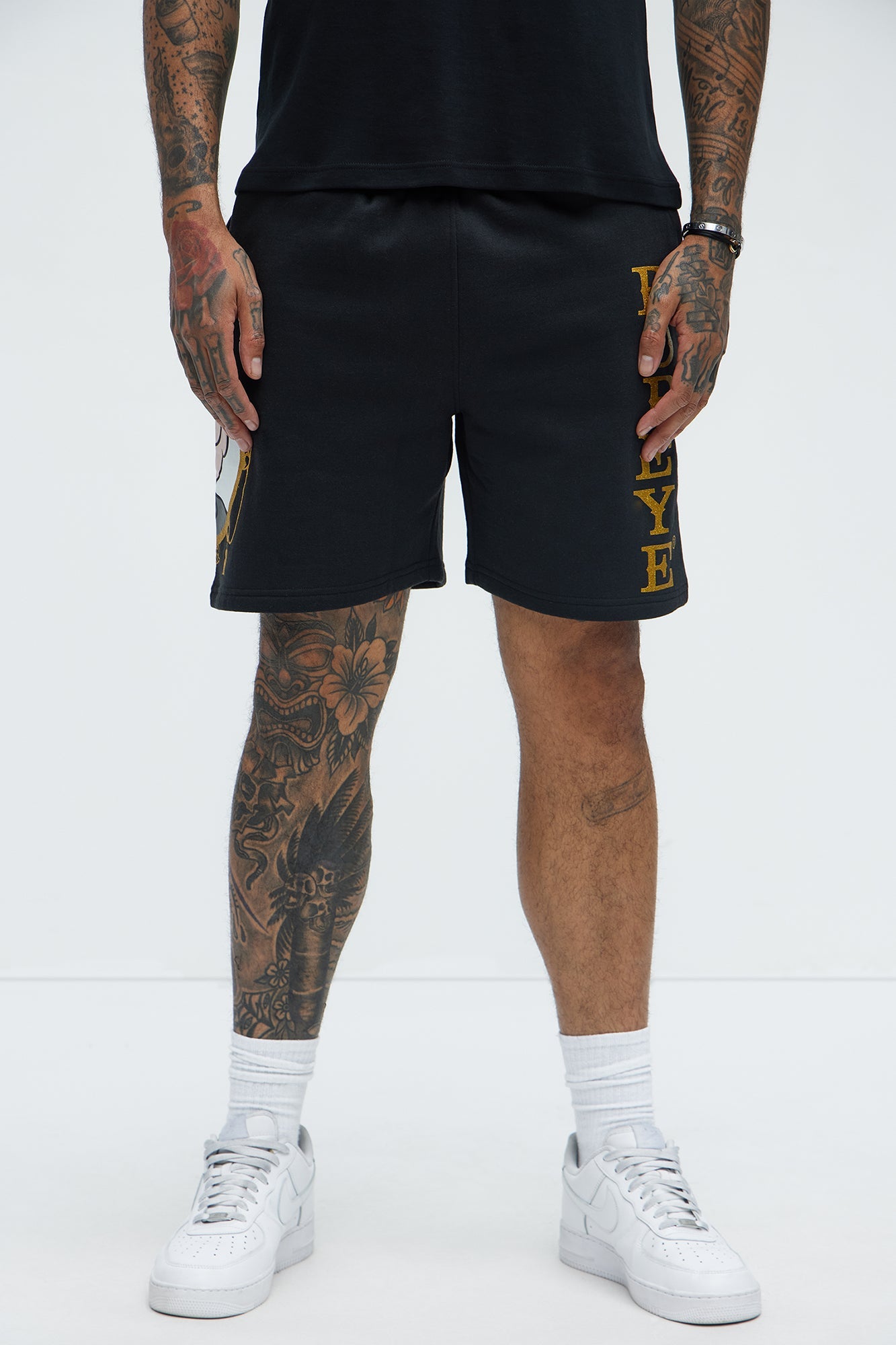 Popeye The Sailorman Sweatshorts - Black