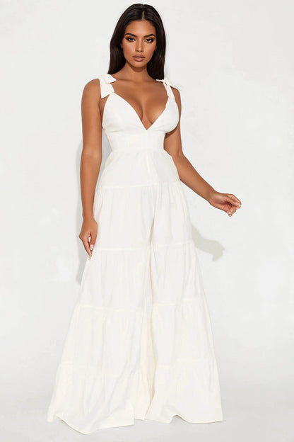 Bottomless Mimosas Poplin Jumpsuit - White