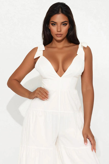 Bottomless Mimosas Poplin Jumpsuit - White