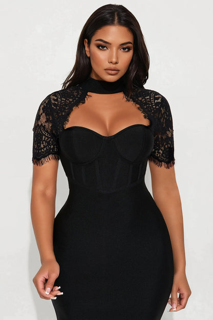 Limitless Potential Bandage Midi Dress - Black