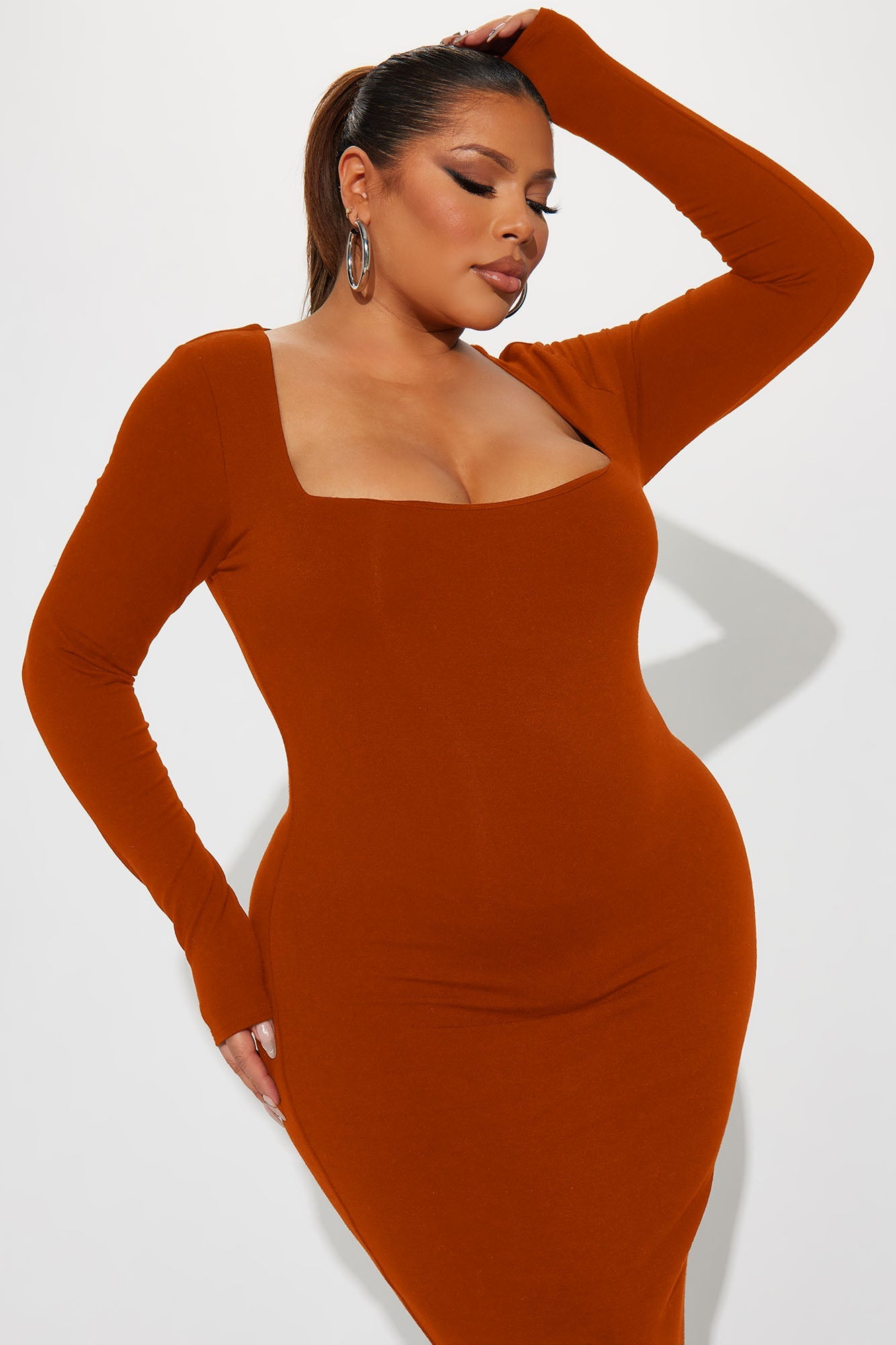 Athena Smooth Snatched Maxi Dress - Chocolate