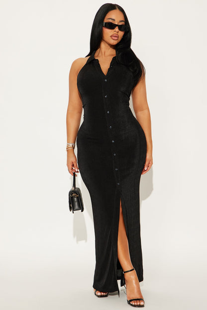 Sierra Slinky Maxi Dress - Black