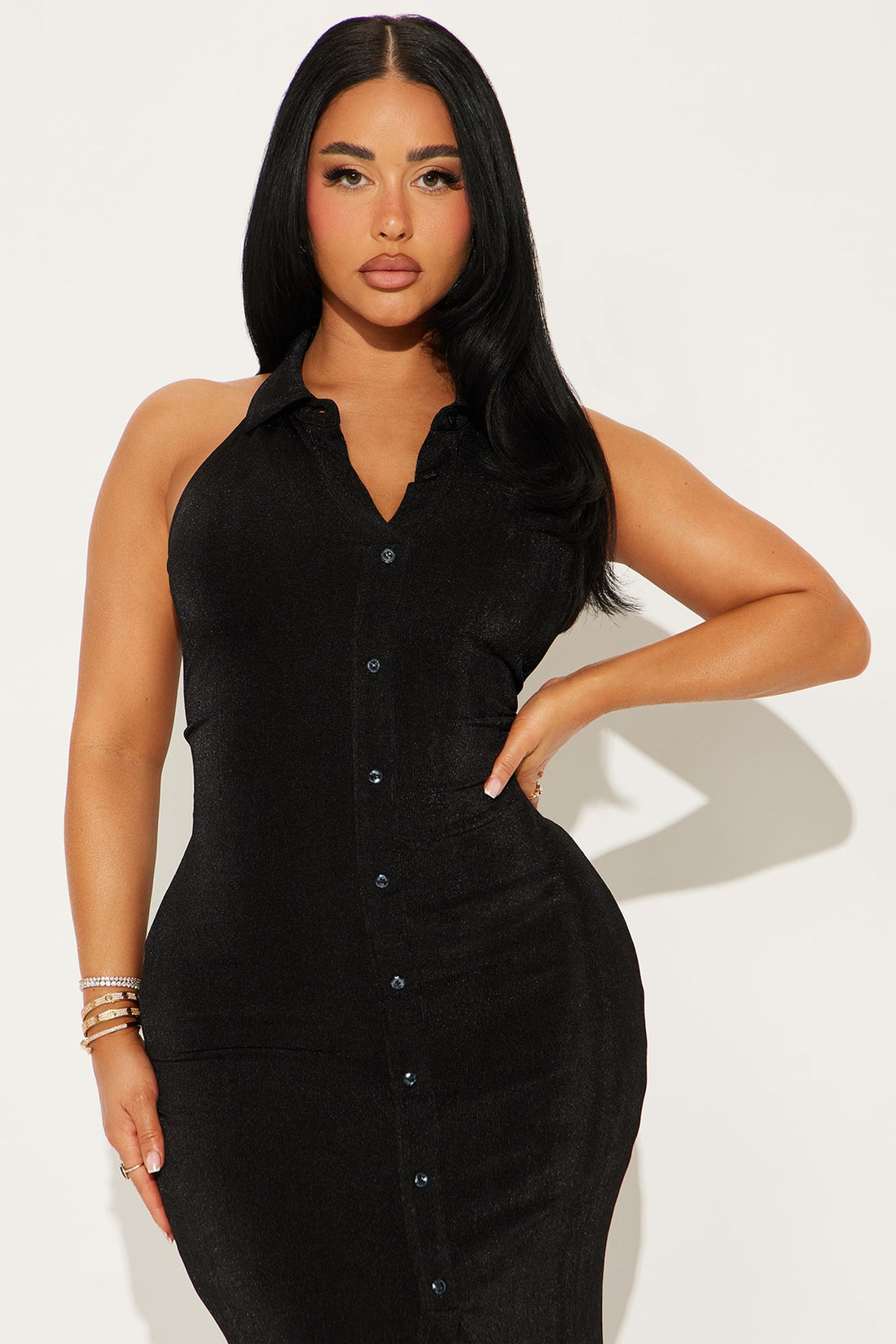Sierra Slinky Maxi Dress - Black