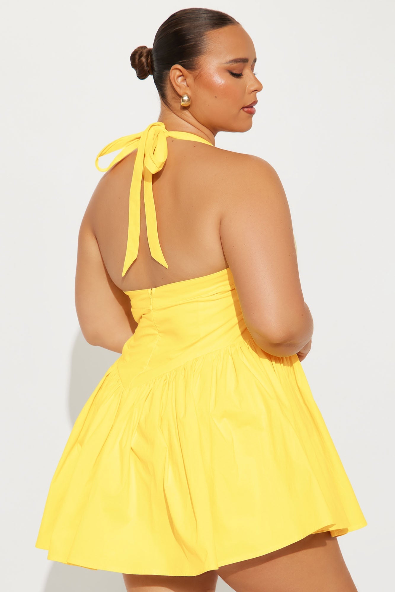 Arabelle Halter Mini Dress - Butter Yellow