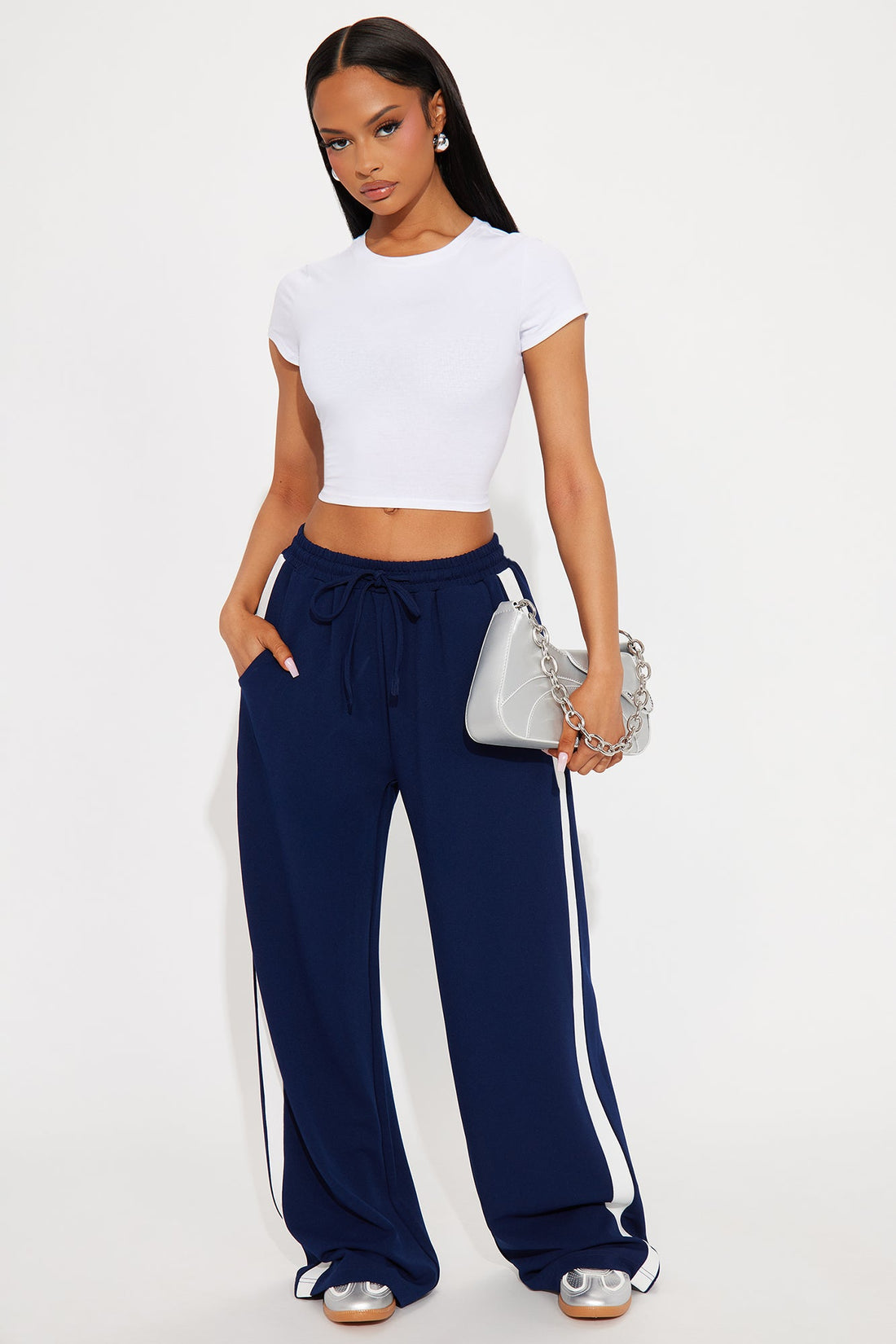 Point Of View Track Trouser Pant - Navy