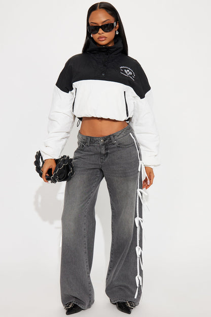 LA Sports Club Athletic Windbreaker - Black/White