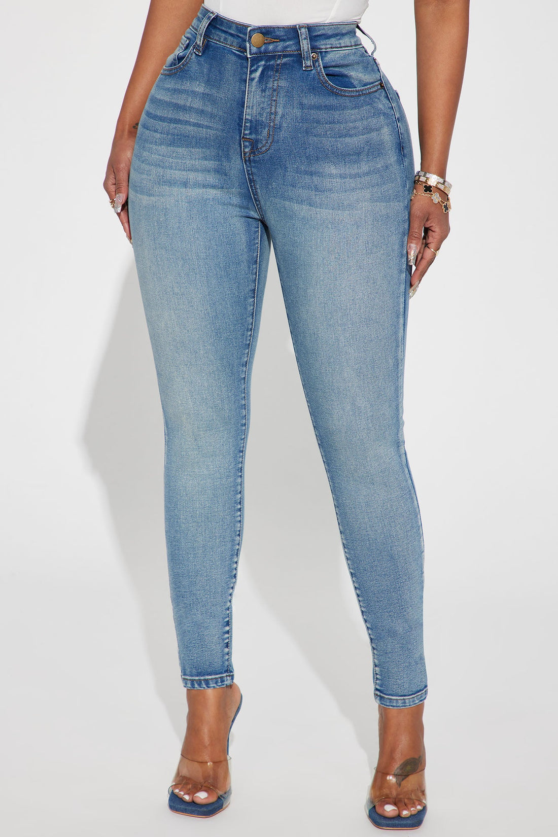 Gemma High Rise Stretch Skinny Jeans - Vintage Wash