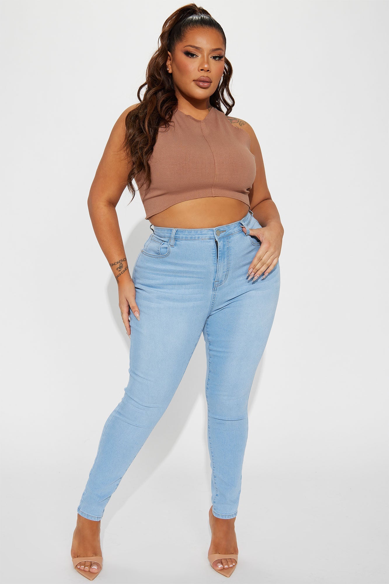 Alaia High Rise Stretch Skinny Jeans - Light Wash