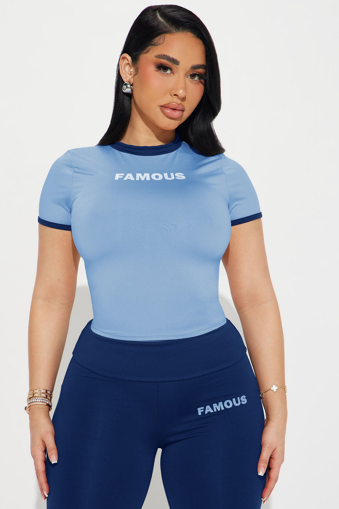 Almost Famous Pant Set - Navy/combo