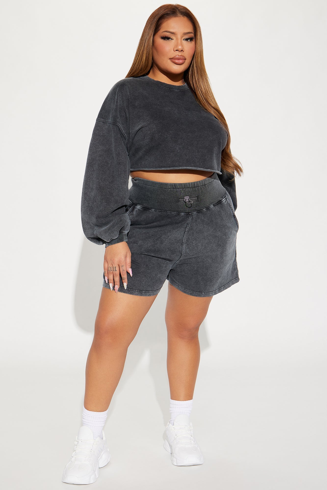 Feeling Good Short Set - Charcoal