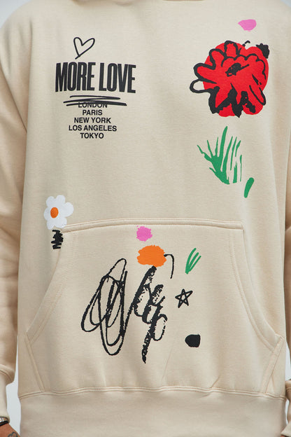 More Love Worldwide Hoodie - Sand