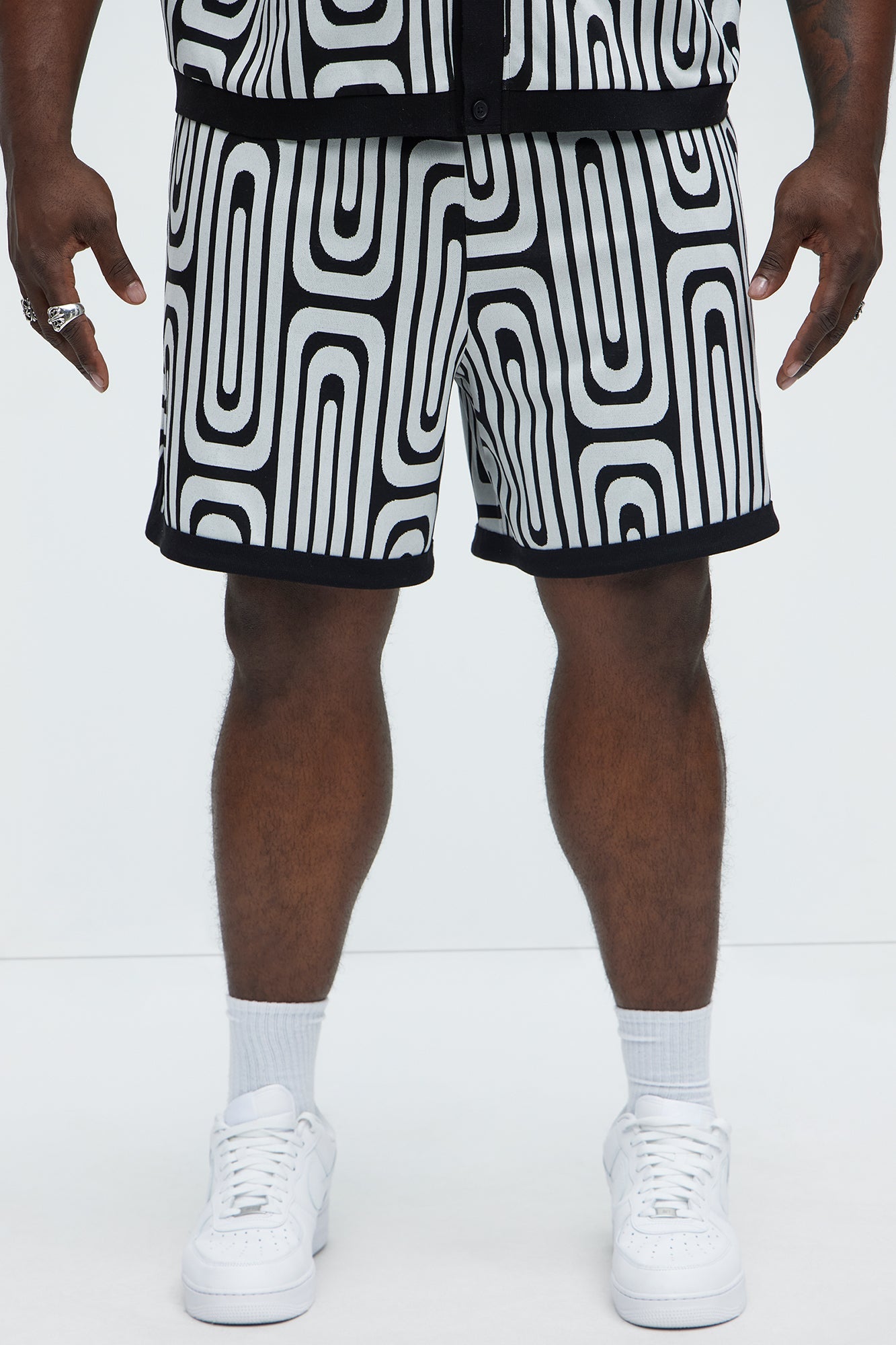 Jack Retro Pattern Warm Up Shorts - Black/combo