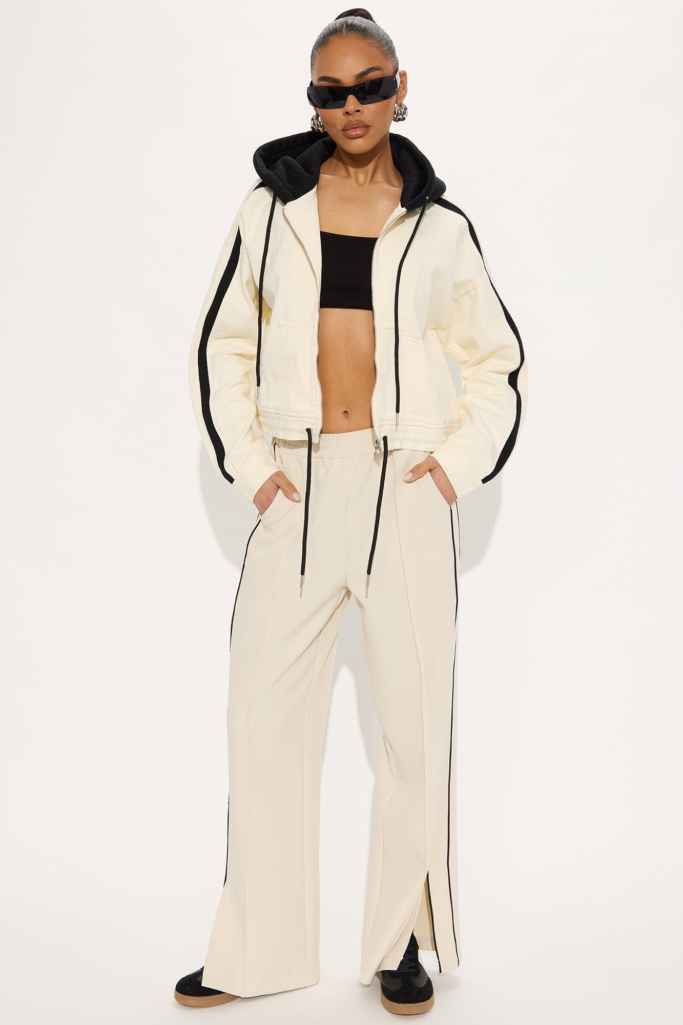 Gillian Track Trouser Pant - Cream
