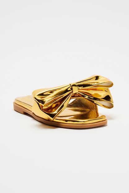 Wish It Was Metallic Sandals - Gold