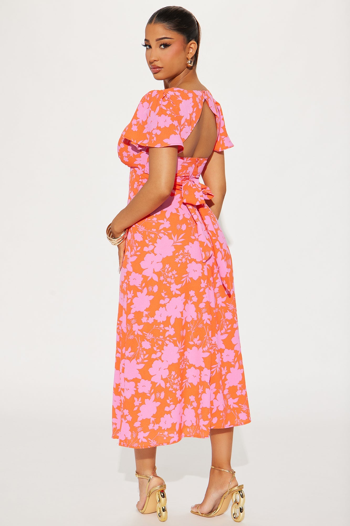 Layla Floral Maxi Dress - Orange/combo