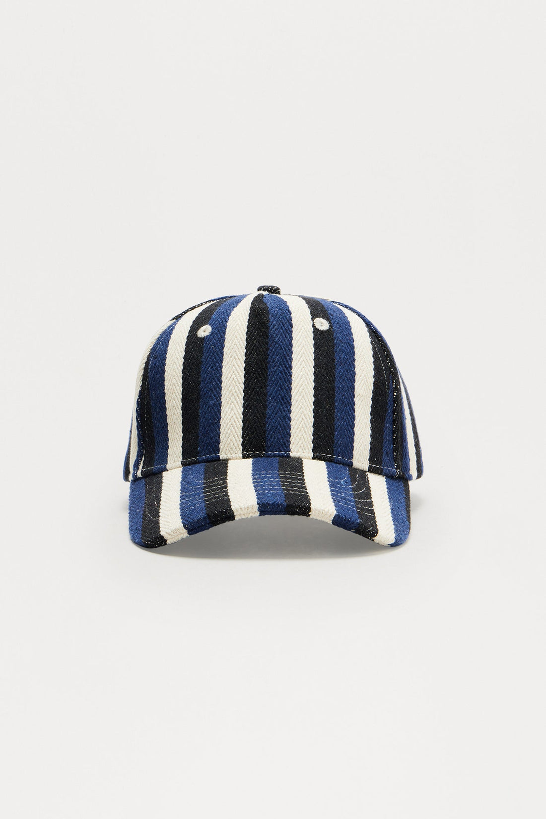 Woven Bold Striped Snapback Hat - Navy/combo
