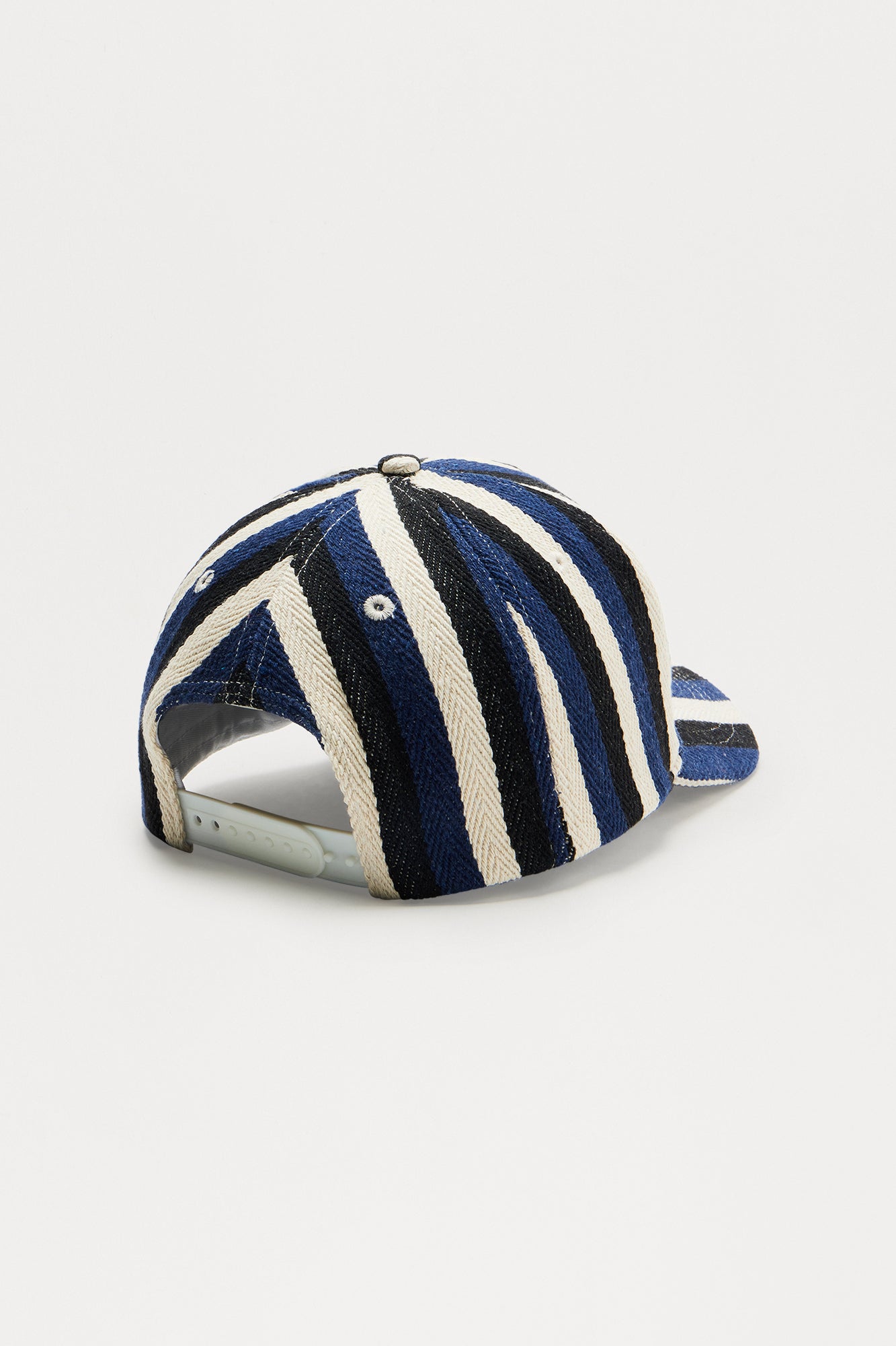 Woven Bold Striped Snapback Hat - Navy/combo