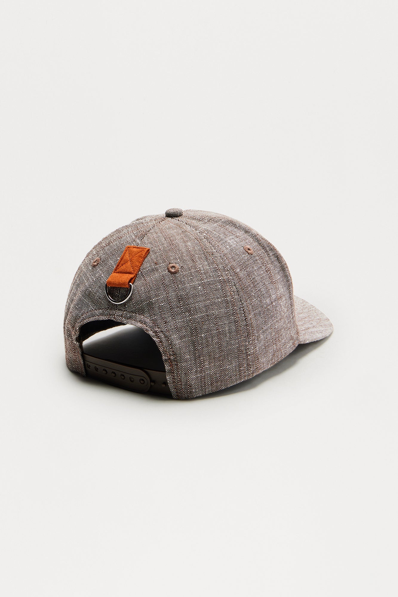 Textured Linen Snapback Hat - Brown